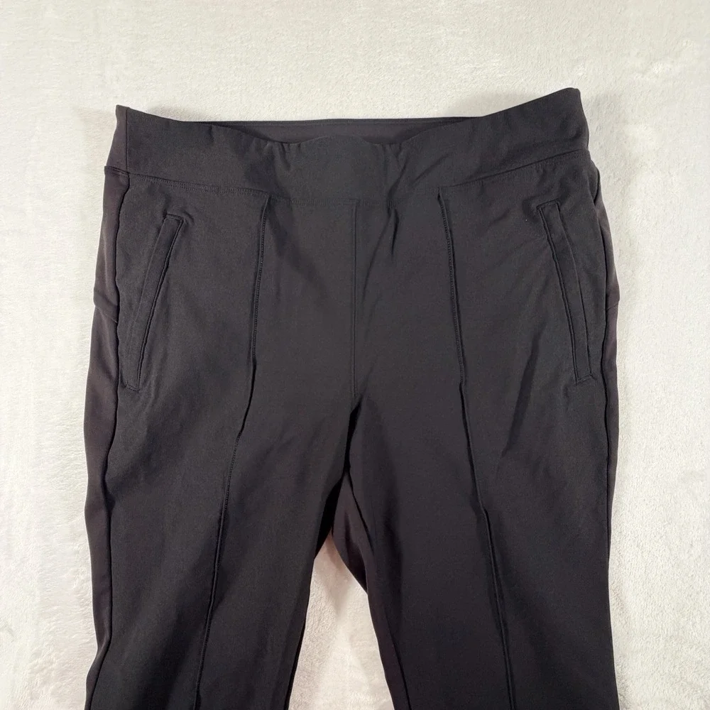 Athleta Pants Women's Sz 18 Black Eastbound Straight Zip Pockets Work Travel